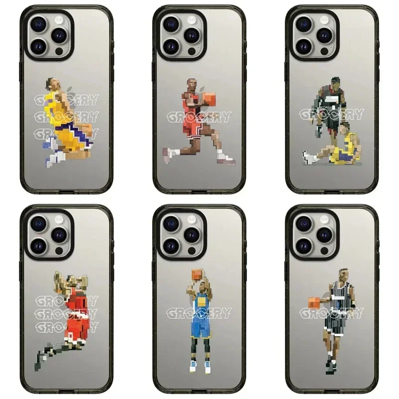 

2.0 Acrylic Black Border Basketball Pattern iPhone 11 12 13 14 15 16 Pro Max Protective Case