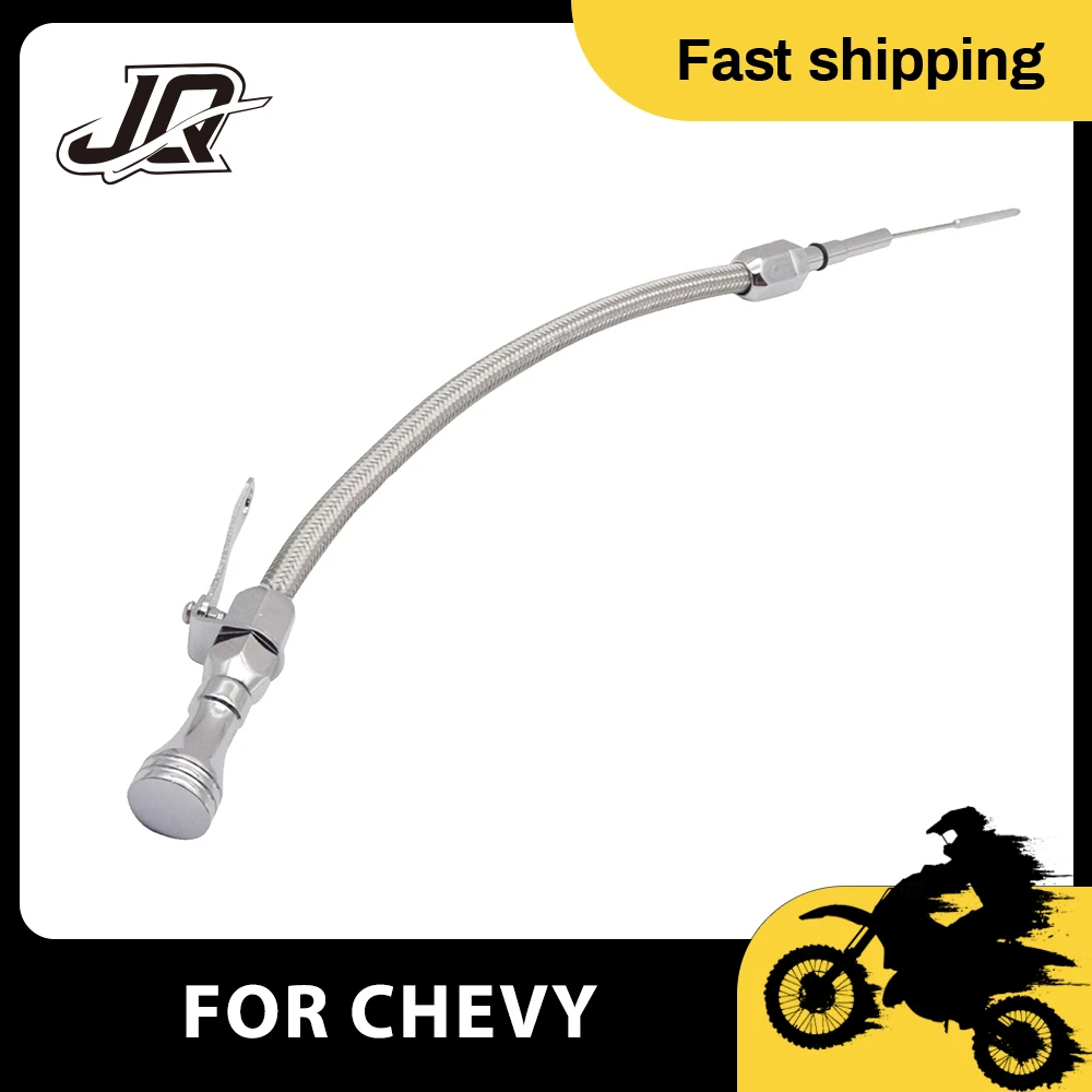 

Flexible Braided Stainless Silver Automotive Parts Car Tools Engine Oil Dipstick For Chevy LS LS1 LS2 LS6 5.7 6.0