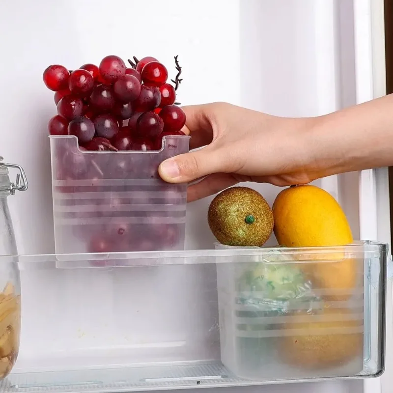 Food Storage Boxes Organizer Refrigerator Side Door Storage Box Vegetables and Fruits Fresh Preservation Box Organizer Kitchen