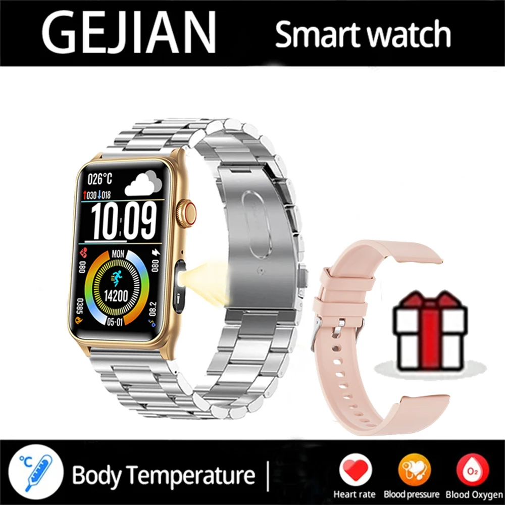 2025 New Smart Watch Men LED Bluetooth Call Sports Men's Smartwatch Heart Rate Health Temperature Monitoring Women Smart Watches