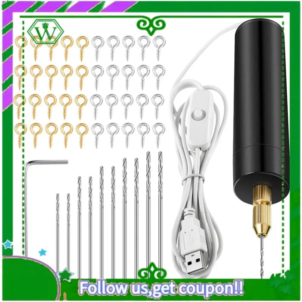 

A18P-Набор электрических сверл для смолы, включая винты с проушиной, инструменты для спиральных сверл, электрическая мини-дрель для изготовления брелоков своими руками