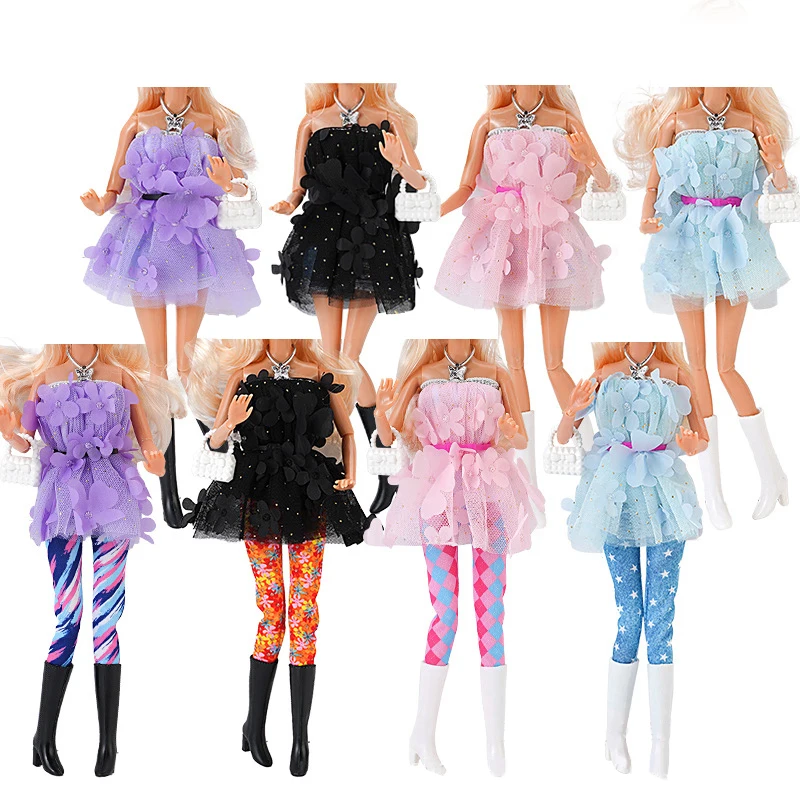 Suitable For 30CM Doll Clothes Outfit Dress Mini Fashion Bubble Shirt Pants Princess Skirt Doll Accessories Costumes Present