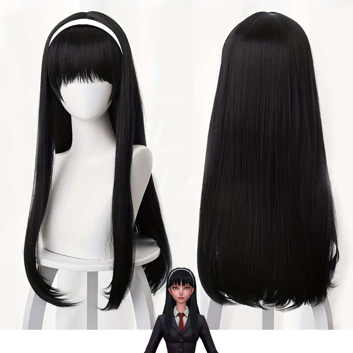 Game Idv Identity V Dream Witch Tomie Kawakami Cosplay Black Long Wig