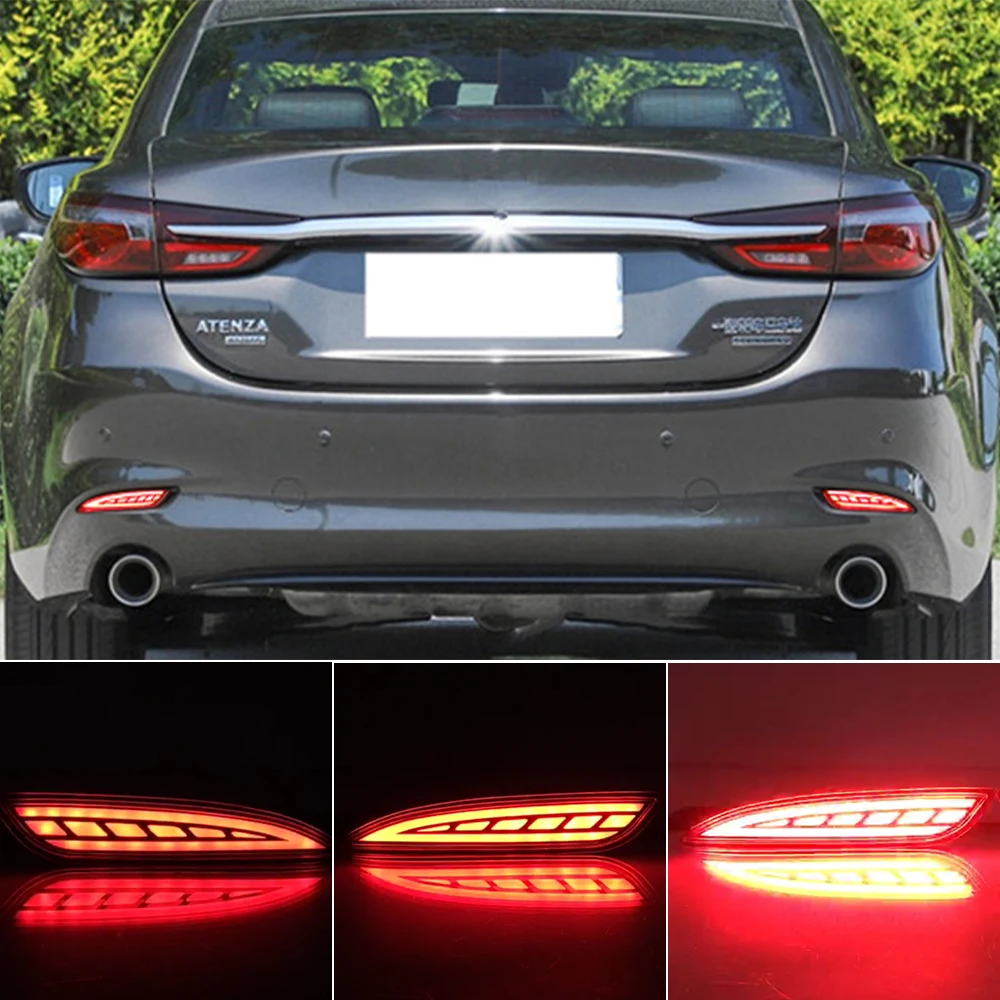 

2 шт. отражатель задний фонарь для Mazda 6 Atenza для Mazda 3 Hatchback 2019 2020 автомобильный светодиодный противотуманный бампер стоп-сигнал динамический сигнал