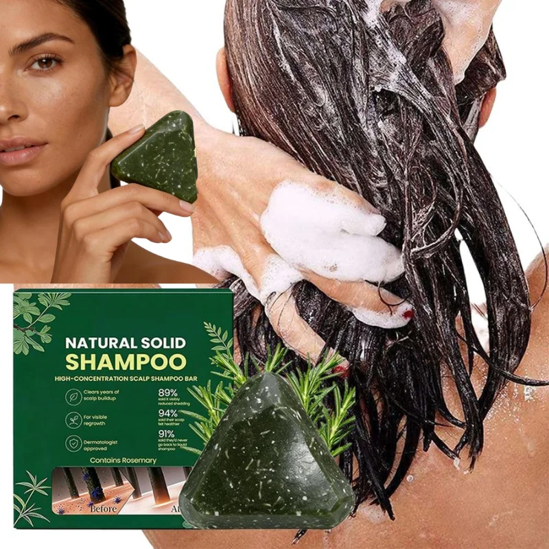 Usman Grass Herbal Shampoo Soap Strengthen Hair Regrowth Solid Shampoo Bar Cleanses Scalp Buildup Gentle Hydrating Shampoo