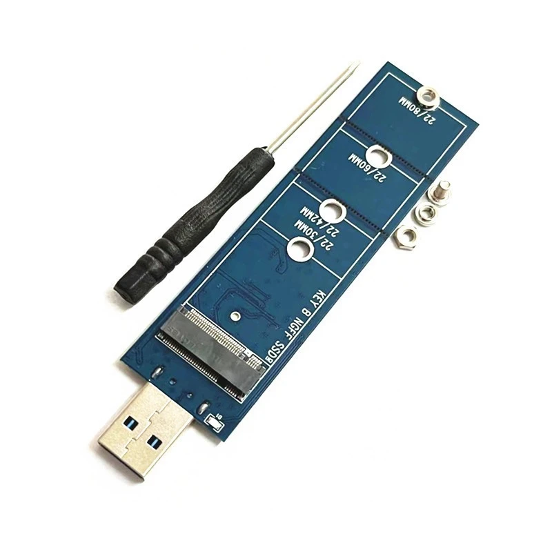 Blue M.2 NGFF Solid State Drive To USB3.0 Adapter Card Mobile Storage Bare Card Adapter Card M.2 SATA Protocol B-Mey