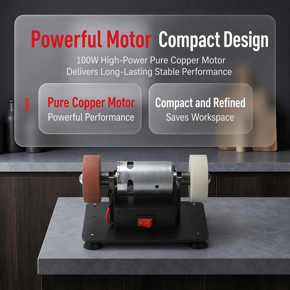 Professional Electric Bench Grinder Multi-Functional Dual Wheel Bench Grinder Machine Sturdy Base Electric Grinder for Home
