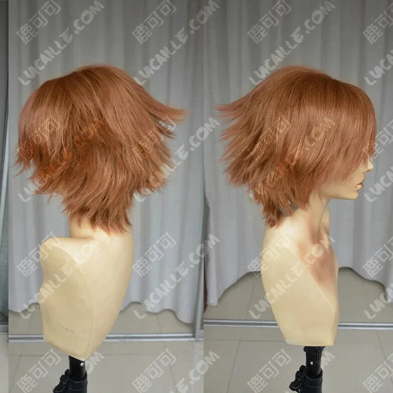 LQPersona 4: The Animation Yosuke Hanamura Short Brown Styled Heat Resistant Hair Cosplay Costume Wig + Free Wig Cap