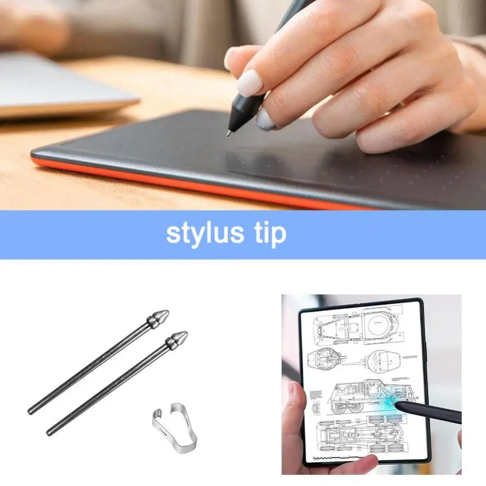 Replacement Pencil Nib Wear Resistant Tablet S Pen Nib Silver Titanium Alloy for Samsung Galaxy Tab S7/S8/S9/S23 Note20