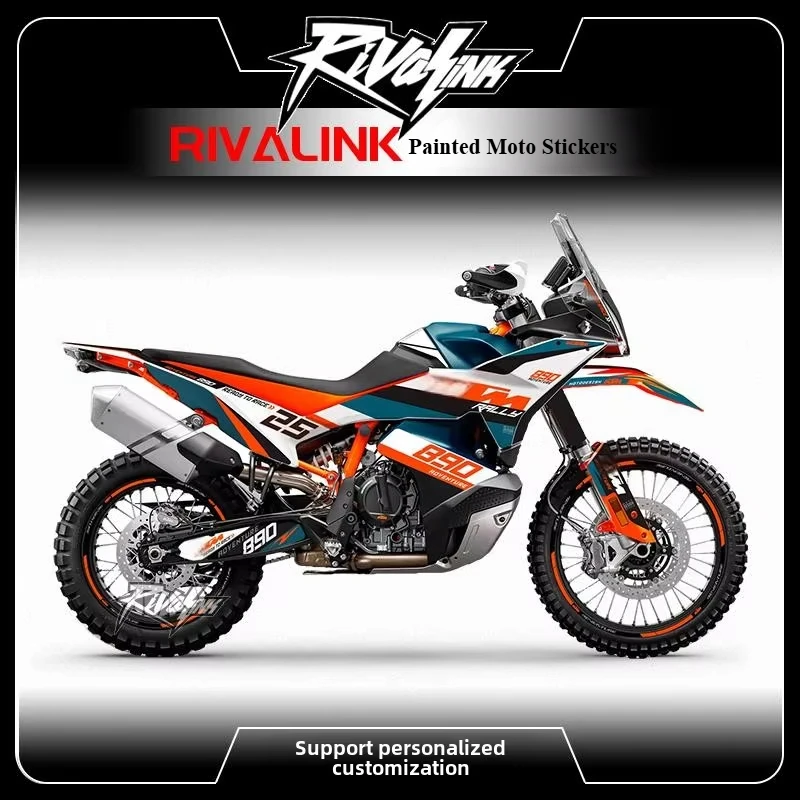 For KTM 790 Adventure 890 ADV R 2023 2024 Custom Motorcycle Team Graphics Backgrounds Decals 3M Stickers Kit