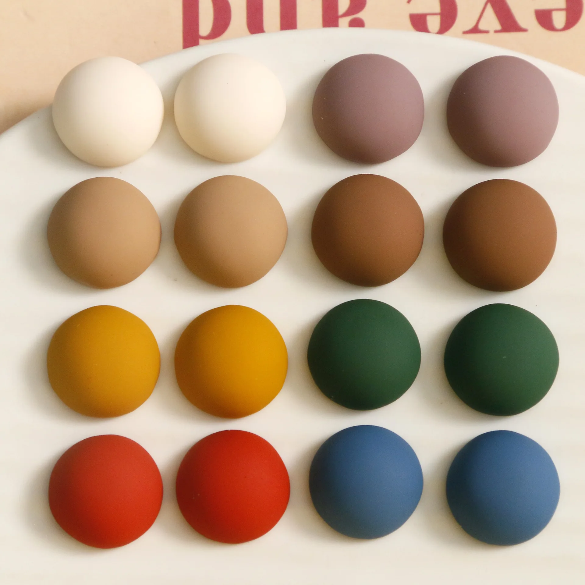 Autumn Winter Retro Frosted Matte Half Face Resin Patches DIY Accessories for Earrings Hair Clips Phone Case