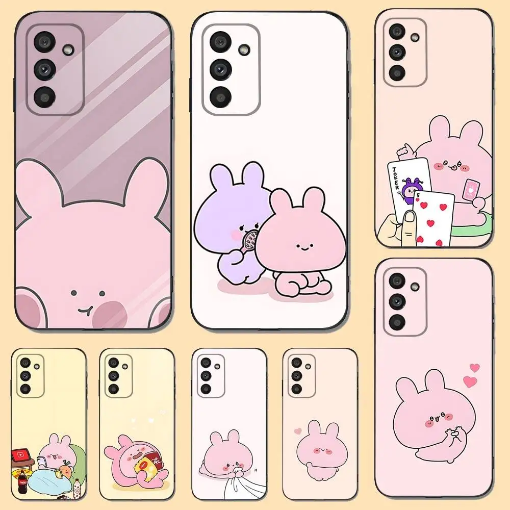 

Phone Case For Samsung S 25,24,23,22,30,21,10,9,Ultra,Plus,Lite,FE,4,5 G Soft A-Asamimichan Cartoon Black Case