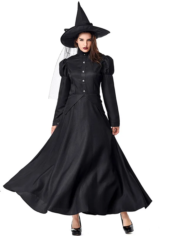 

Black Witch Halloween Costume Parent-Child Matching Outfit Gothic Style Women's Traditional Chinese Stage Performance Clothing