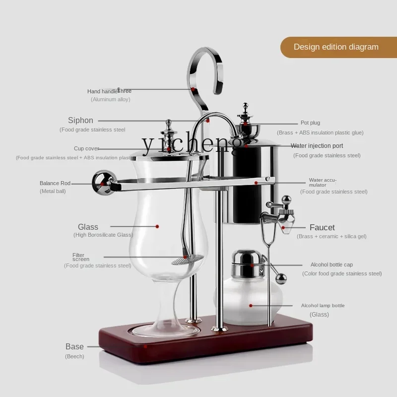 Vacuum Coffee Maker Glass  Distillation Pot Siphon Pot Tea Coffee Color Pot