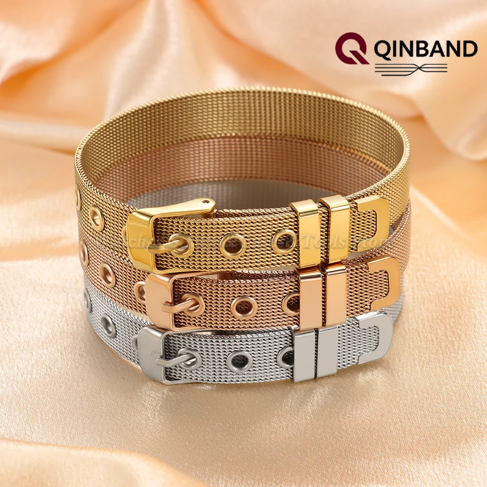 10mm Edelstahl Milanaise Mesh Uhrenarmbänder für Damen für DW für Armani für Smartwatch Ultradünnes Armband Silber Gold Gürtel – Detail 2