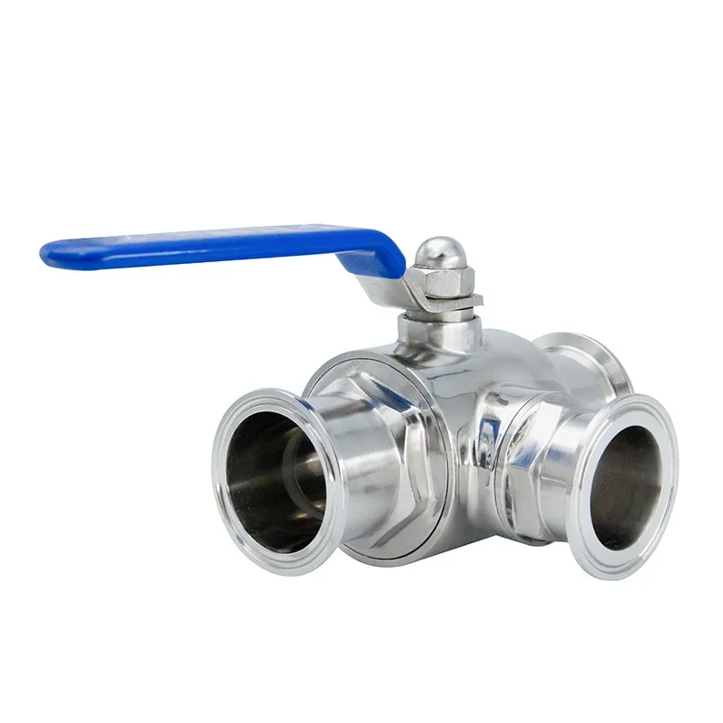 Sanitary Stainless Steel SS316 Tri Clamp Three Way 2 Inch L Type Port 3 Way Ball Valve