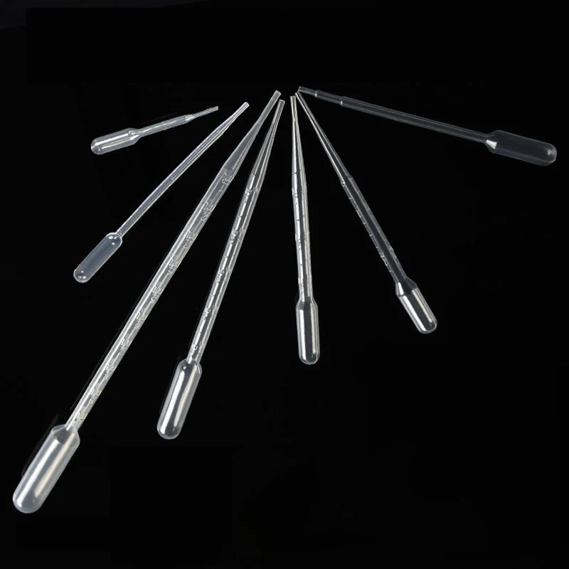 10Pcs 0.2 / 0.5 / 1/2/3/5 / 10ML Laboratory Pipette Plastic Disposable Graduated Container Liquid Dropper Equipment Straw