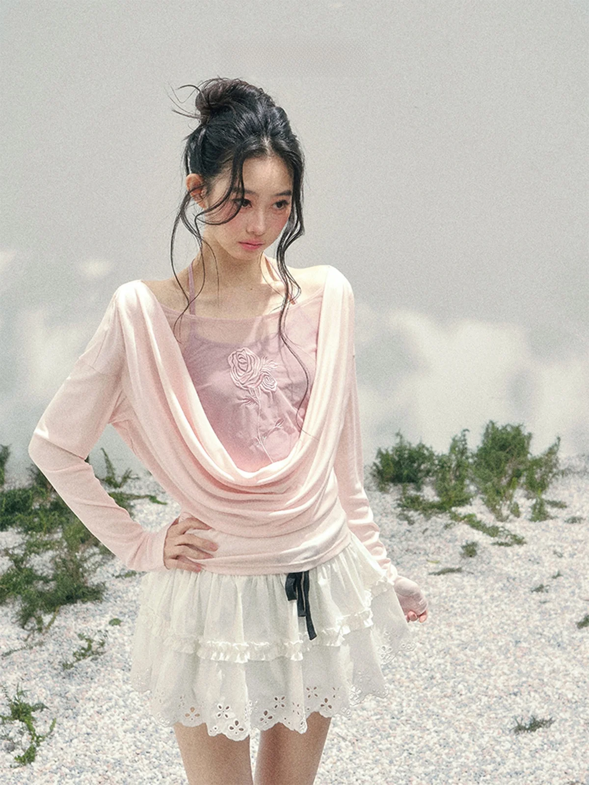 

AOMALM Women's Sweet Embroidered Ruffle Collar Two-Piece Set Casual Sle Slim Fit Long Sve Levis Fiber Anti-Static
