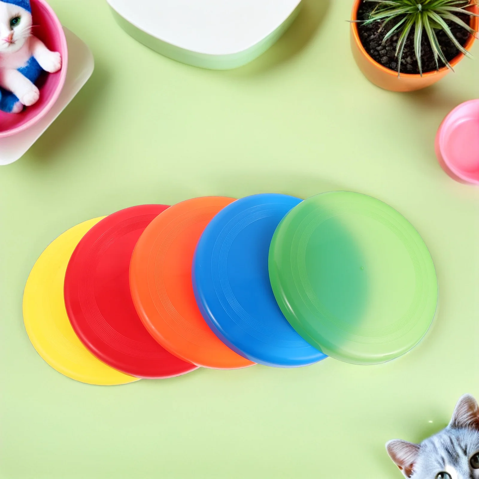 

10pcs Children Outdoor Flying Disc Lightweight Colorful Plastic Flying Disk For Beach Pool Garden Tossing Outdoor