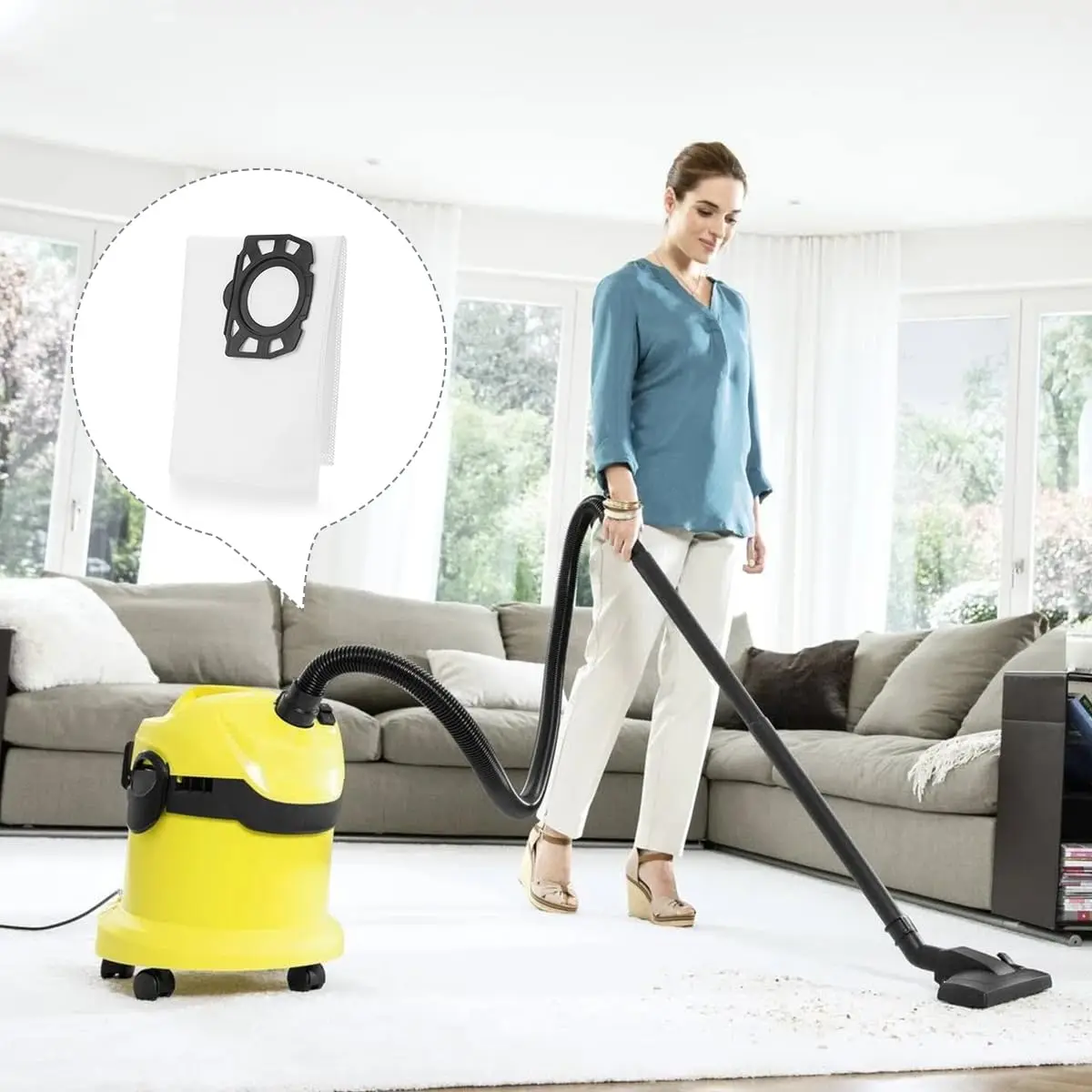 Worki na kurz do Karcher 2.863-314.0 KFI 357 KA 40 WD2 Plus WD3 SE4002 Odkurzacz robotyczny Wymienny uchwyt Część przeciwpyłowa Akcesoria