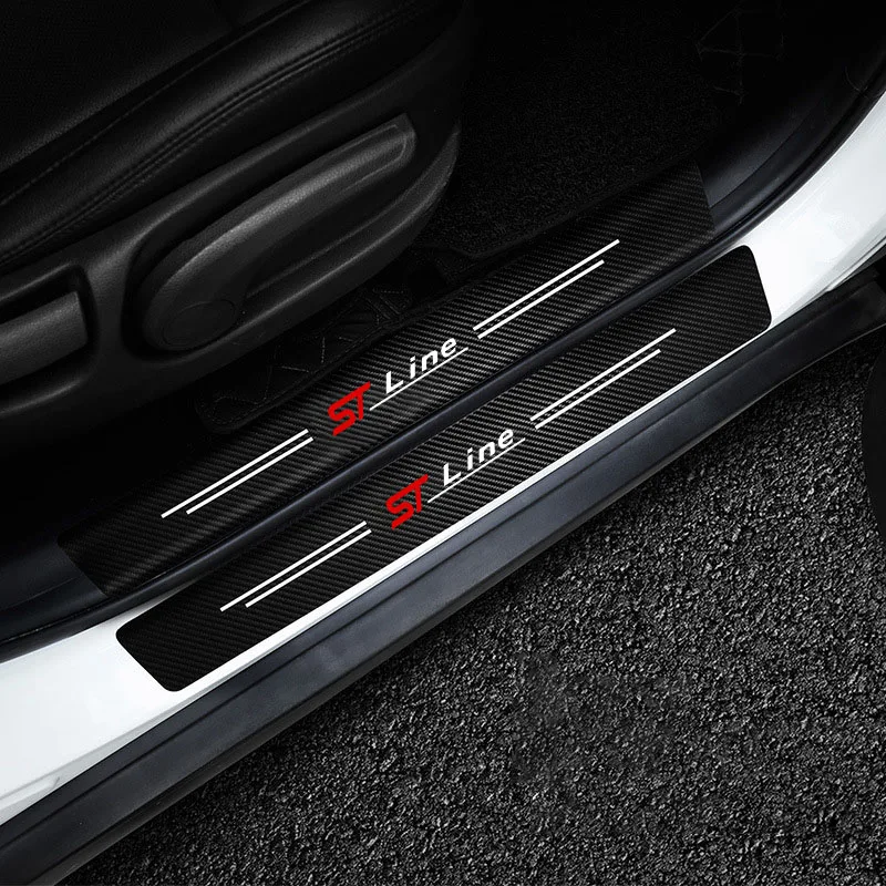 Car Sill pedal Rear Bumper Protection Stickers for Ford ST-line Focus 2 3 Mondeo Ecosport Kuga Mk4 Fiesta Mk3 Accessories