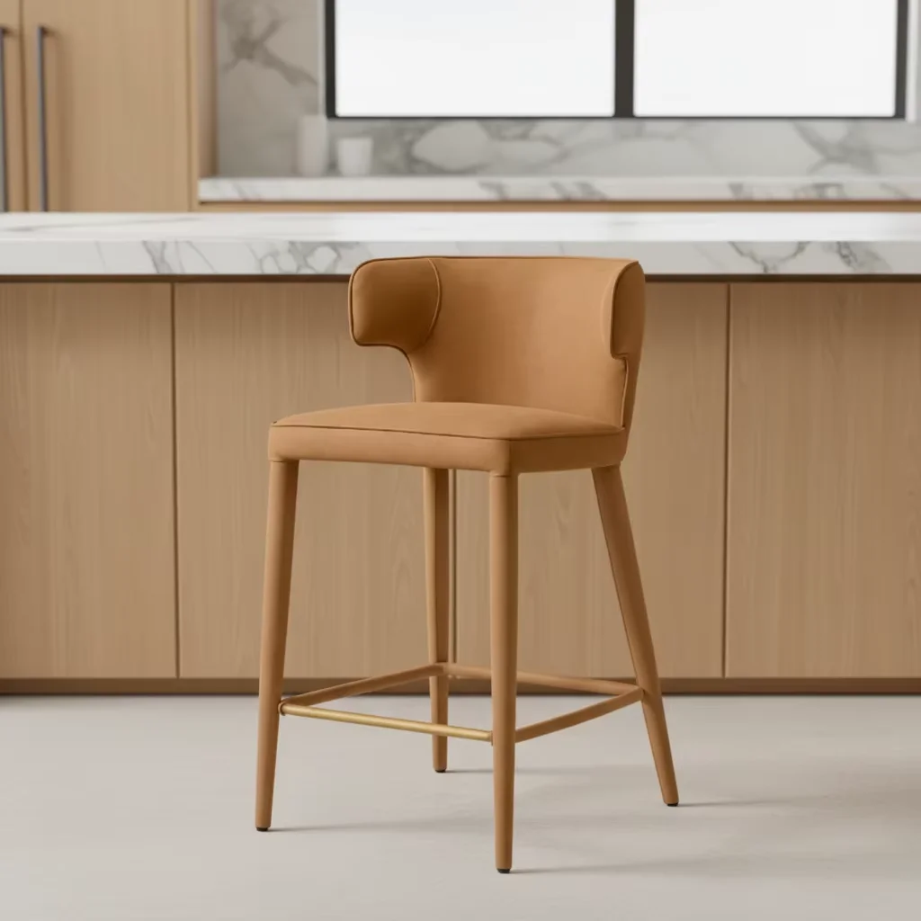 Restaurant Dining Room Furniture Indoor Armless Leather Bar Stools