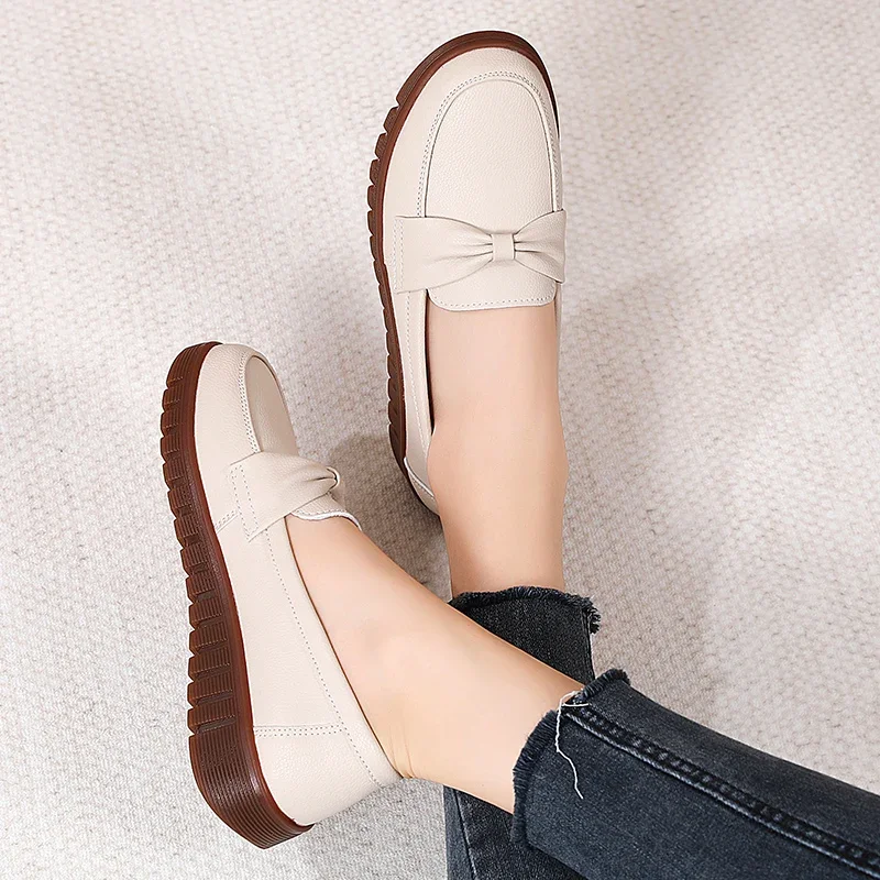 Office Work Shoes Women's Casual Flat Shoes Ballet Dance Shoes Women's Boat Shoes Cloth Sweet Bread Women's Maternity Flat Shoes