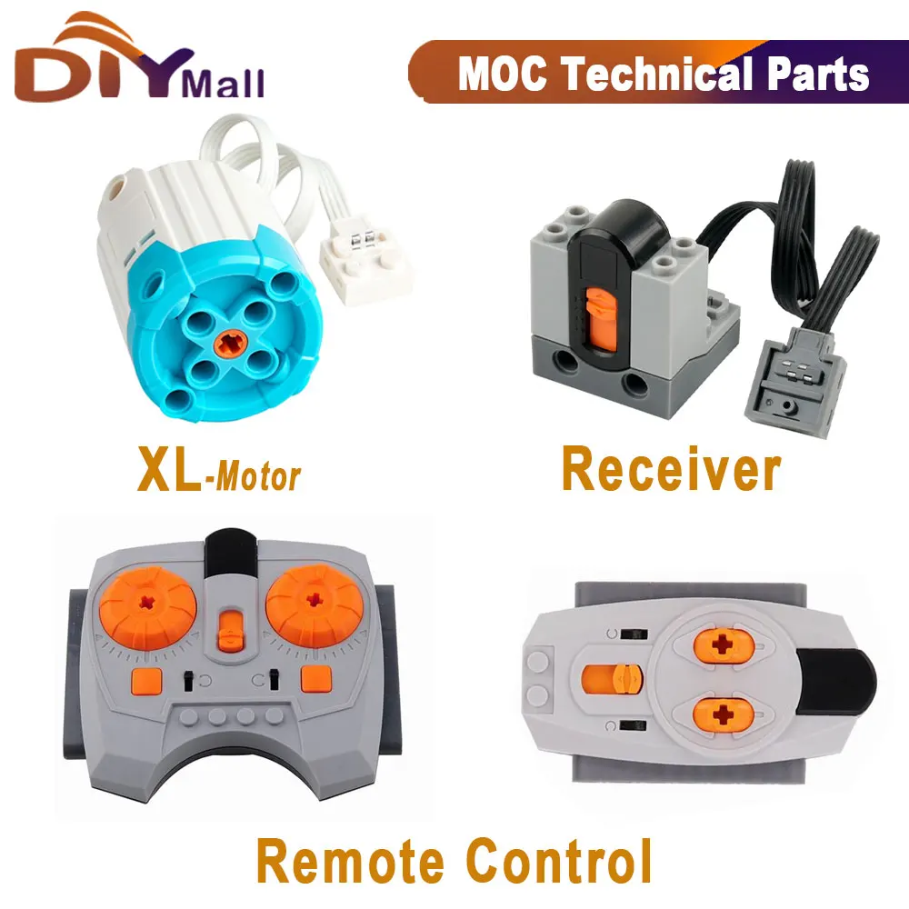 

High-Speed STEM XL Servo Motor with Battery Box Remote - Compatible Building Blocks for MOC DIY Projects PF Motor System