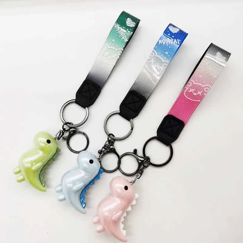 Cute A Special Dinosaur Keychain For Car Key Good Plastic Acrylic Dragon Key Chain With Strap For Kids Toy Backpack Pendant