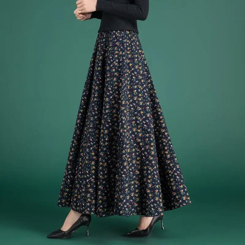 

Новая длинная юбка А-силуэта с вышивкой из ПВХ для женщин среднего возраста, с завышенной талией, расклешенная, для офиса, весна-лето