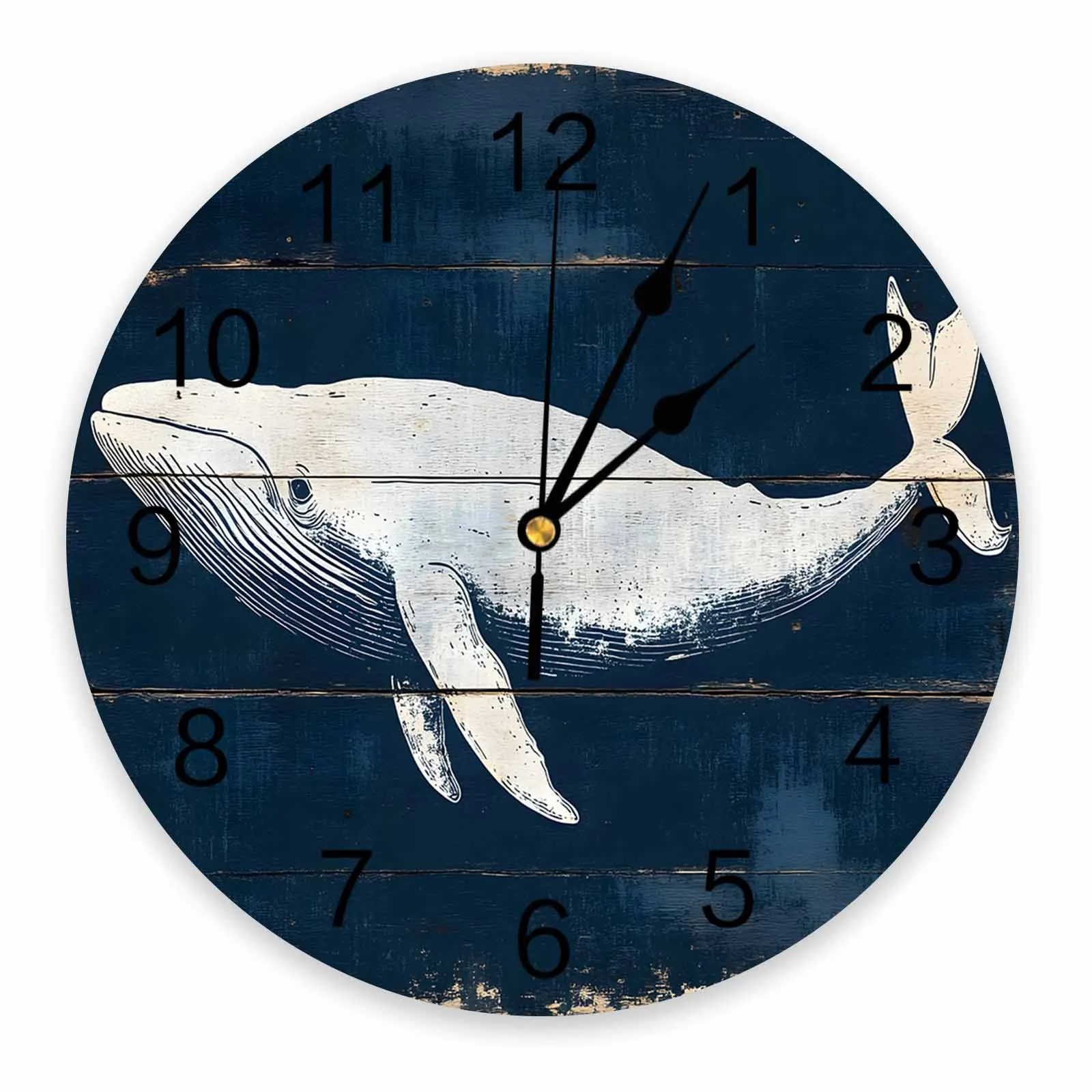 

Vintage Whale Ocean Animal Painting Clocks Wall Home Decoration Teen Room Bedroom Living Room Decor Wall Clock
