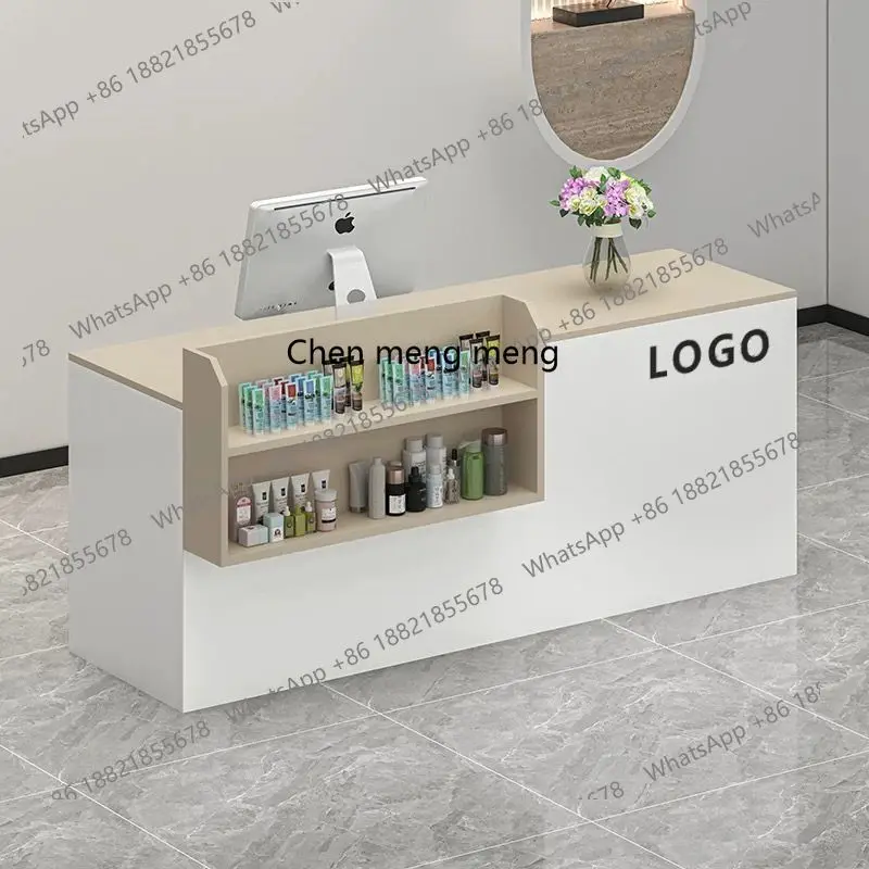 Caja de cajero, mesa de gabinete de supermercado moderna y sencilla, salón de belleza, tienda de ropa, recepción, mostrador de recepción