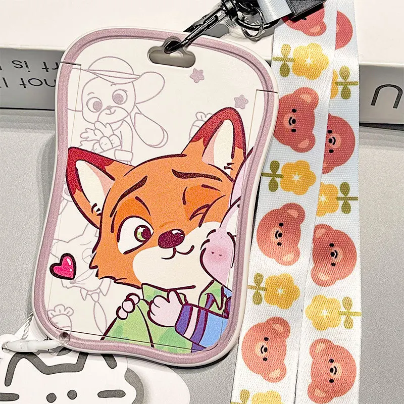 

Держатель для карт Kawaii Disney Nick Wilde, милый защитный чехол для студенческой карты питания и удостоверения личности, подарок для девочки, карта доступа на кампус
