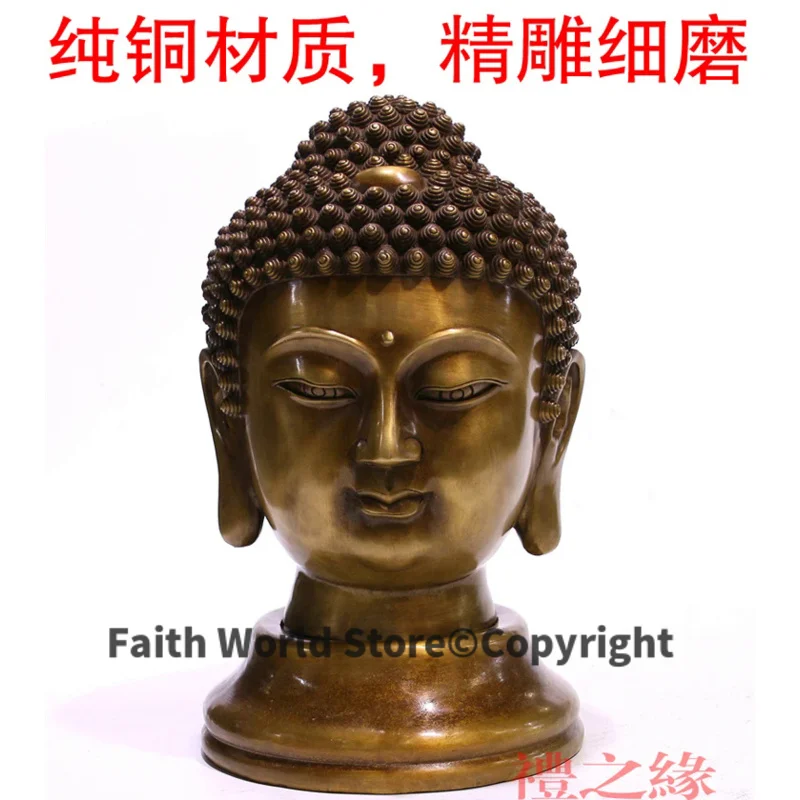 Wholesale Buddha figure # 2025 large -HOME family TOP efficacious Protection Talisman # Retro Buddhism FENG SHUI brass Buddha