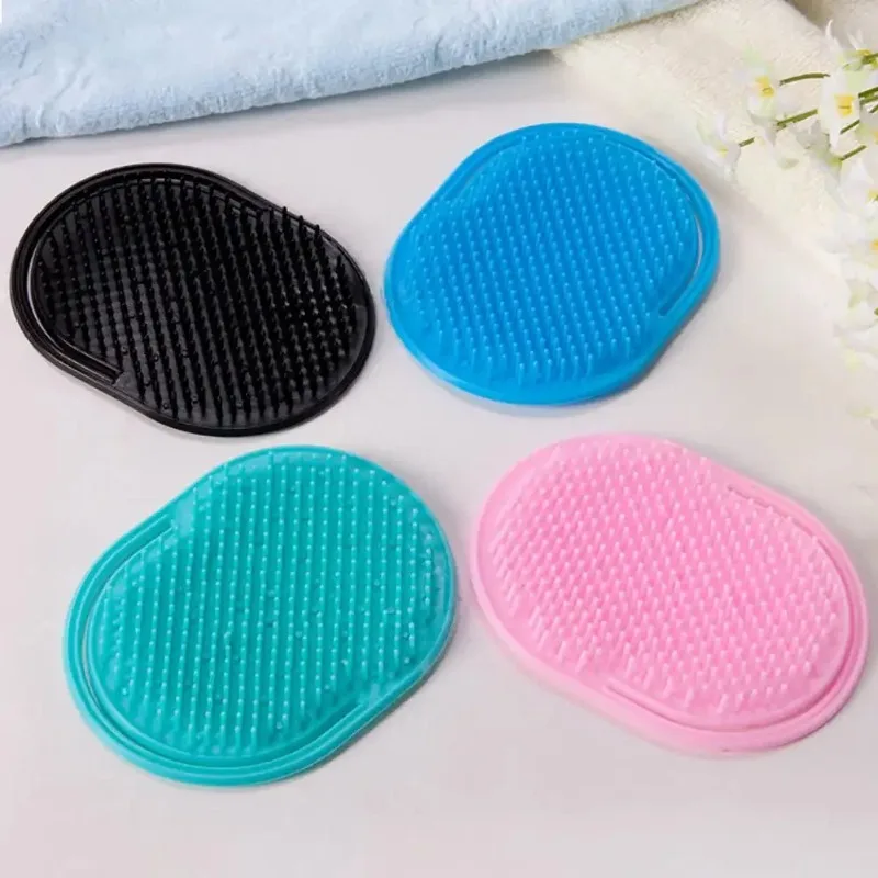Cepillo de masaje para el cuero cabelludo suave portátil para hombres, cepillo para el pelo y la barba de viaje, peine de mano pequeño y redondo,