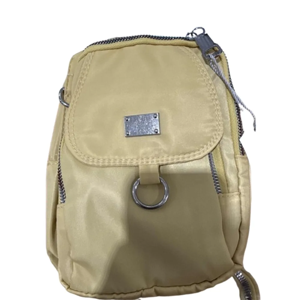 

Zipper Nylon Mobile Phone Pouch Large Capacity Casual Small Square Bag 3 Layers Multiple Usages Single Shoulder Bag Daily