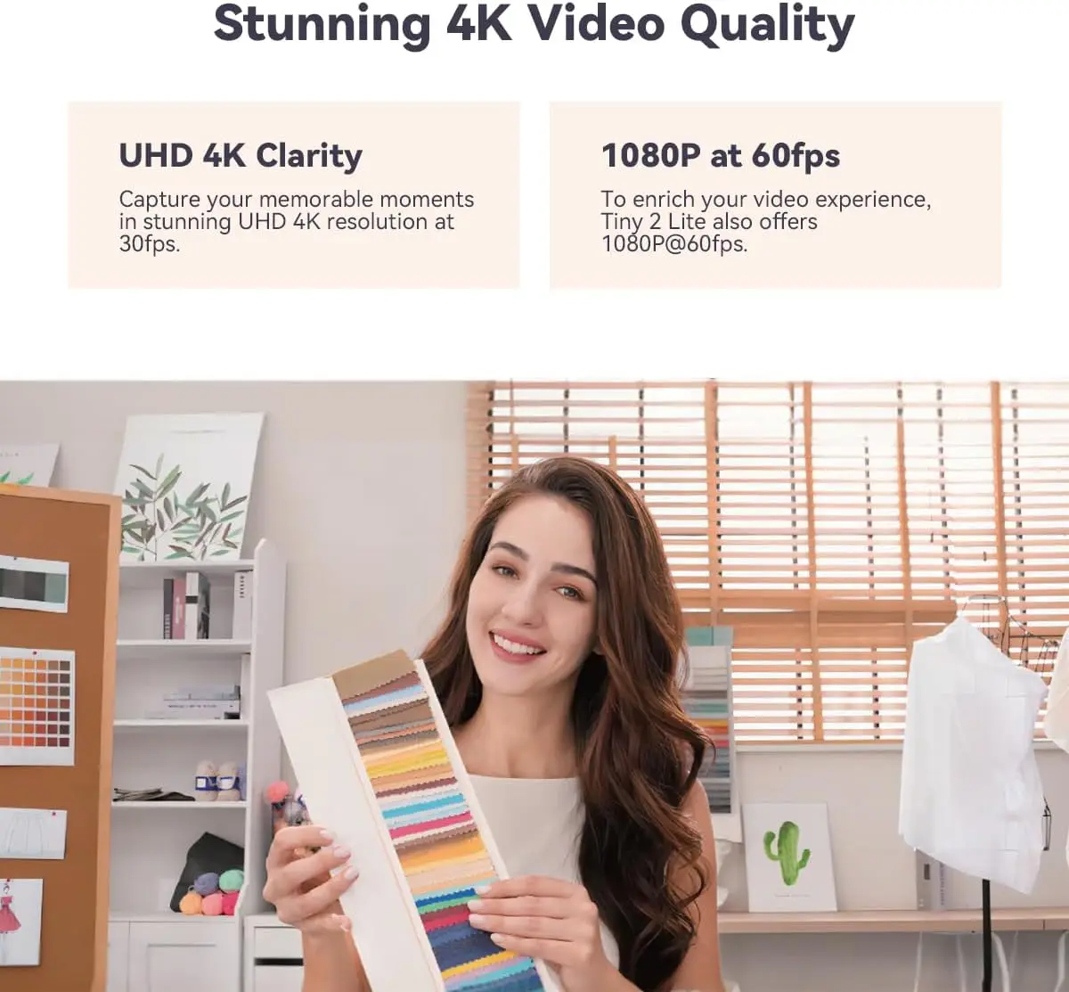 OBSBOT Tiny2 Lite 4K Webcam for PC AI Tracking PTZ Streaming Camera with 1/2 Sensor 60 FPS HDR Microphones Web Camera