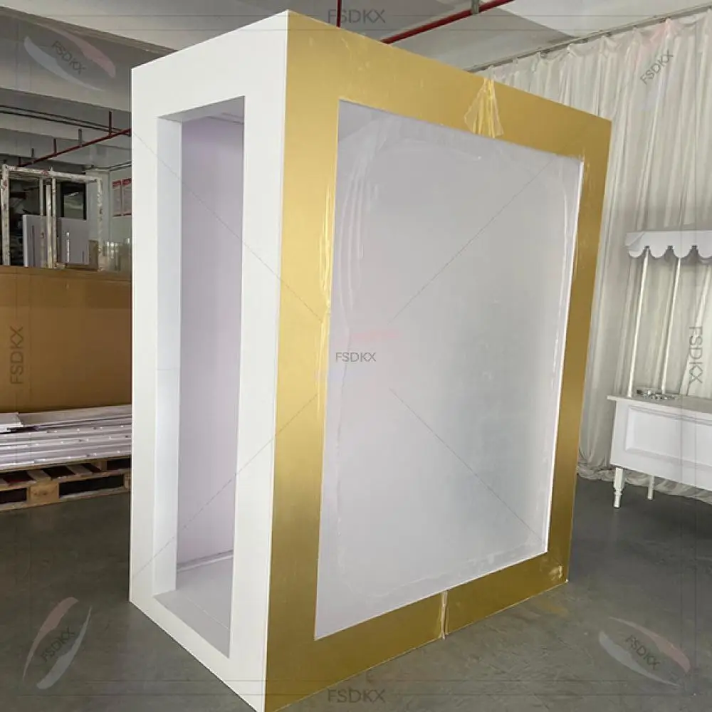 Wedding Supplier PVC Stage Backdrop Magazine Photo Booth Box  For Banquet Event  Modern