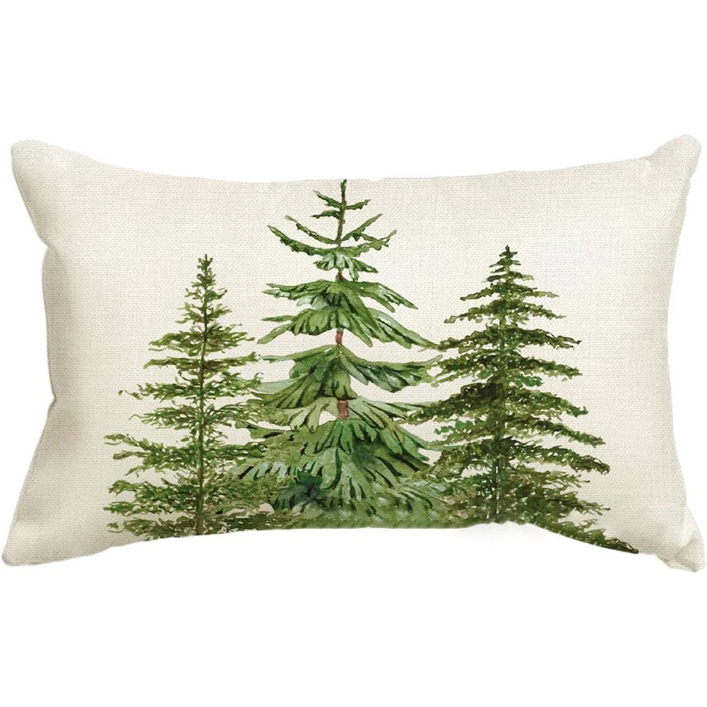 Christmas Lumbar Pillow Case Merry Christmas Cushion Cover Pillowcase For Home Ornament New Year Christmas Decor