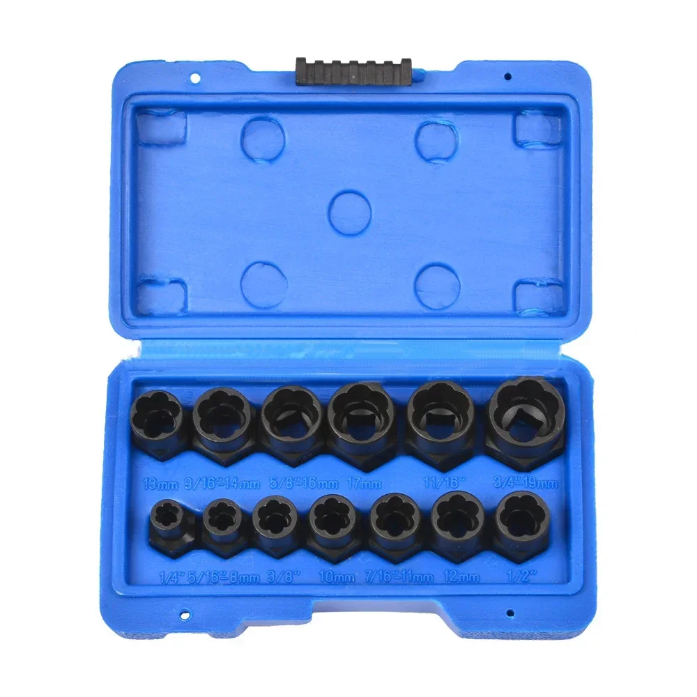 

3/8 Impact Damaged Bolt Nut Screw Remover Extractor Socket Tool Kit Removal Set Bolt Nut Screw Removal Socket Wrench