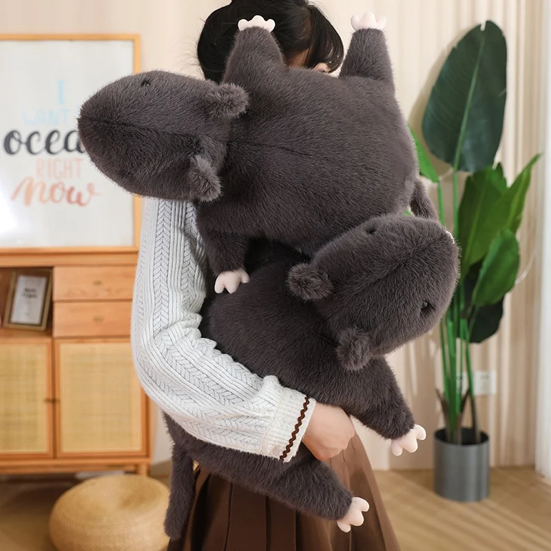 35-70cm Cartoon Black Mouse furry Soft Peluche Mouse Peluche bambola farcito ratto Peluche animali giocattoli Peluche mascotte regalo Decor