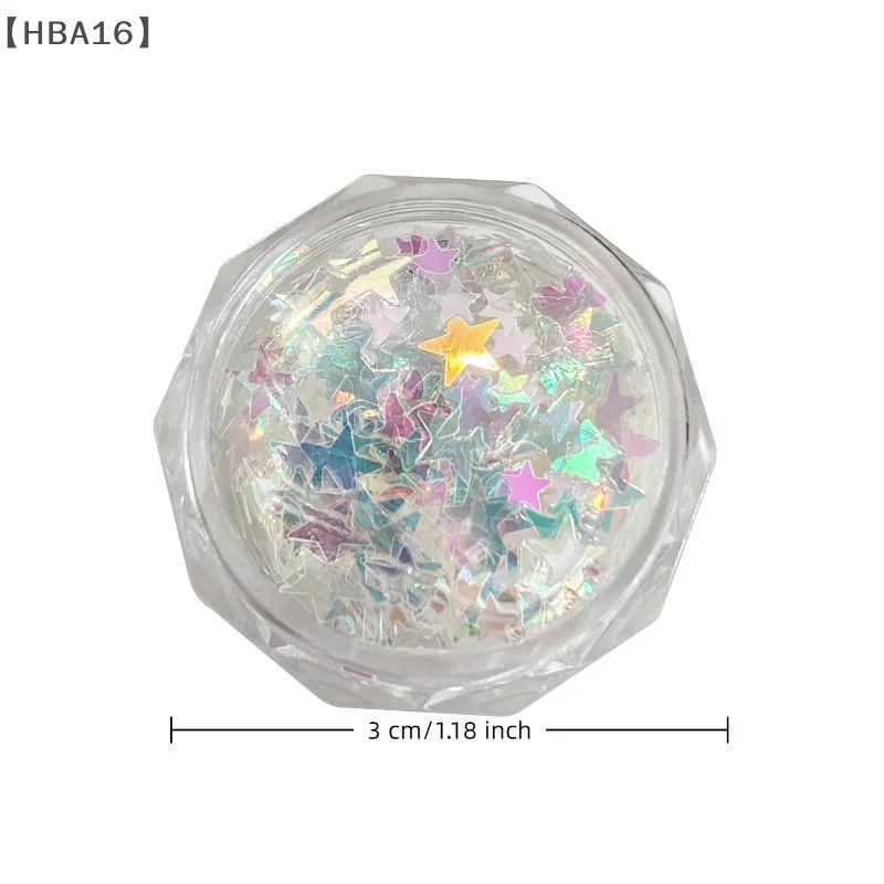 [HBA16] 1 ボックスミニスパークリングスター愛蝶カラフルなネイルグリッタースパークリングネイルチャームネイルデコレーション DIY アクセサリー