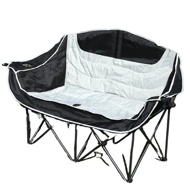 

Outdoor folding chair Outdoor picnic dinner with armrests Double chair Creative sitting and lying down
