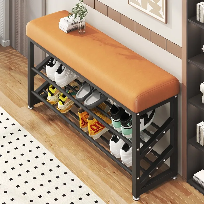 80cm Shoe Rack Bench, 3-Tier Metal Shoe Storage Organizer, Entryway Bench for Entryway Bedroom, Shoe Bench with Storage 신발 벤치