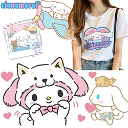 Sanrio Cinnamoroll Patches on Clothing Heat Transfer Stickers for T-Shirt Iron on Patches for Clothes Girls DIY Appliqued Decor