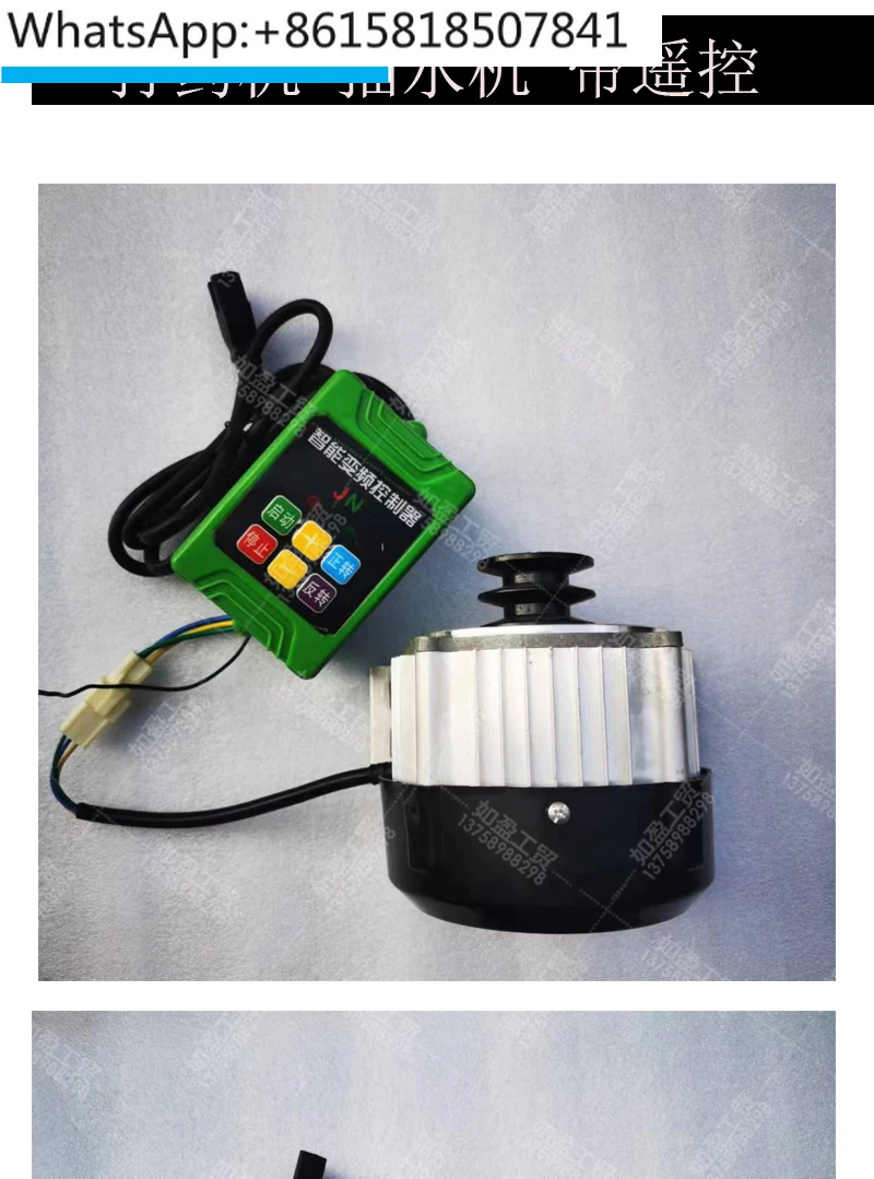 Pump motor with remote control pulley brushless DC permanent magnet water pump 48V60V500W pesticide spraying machine