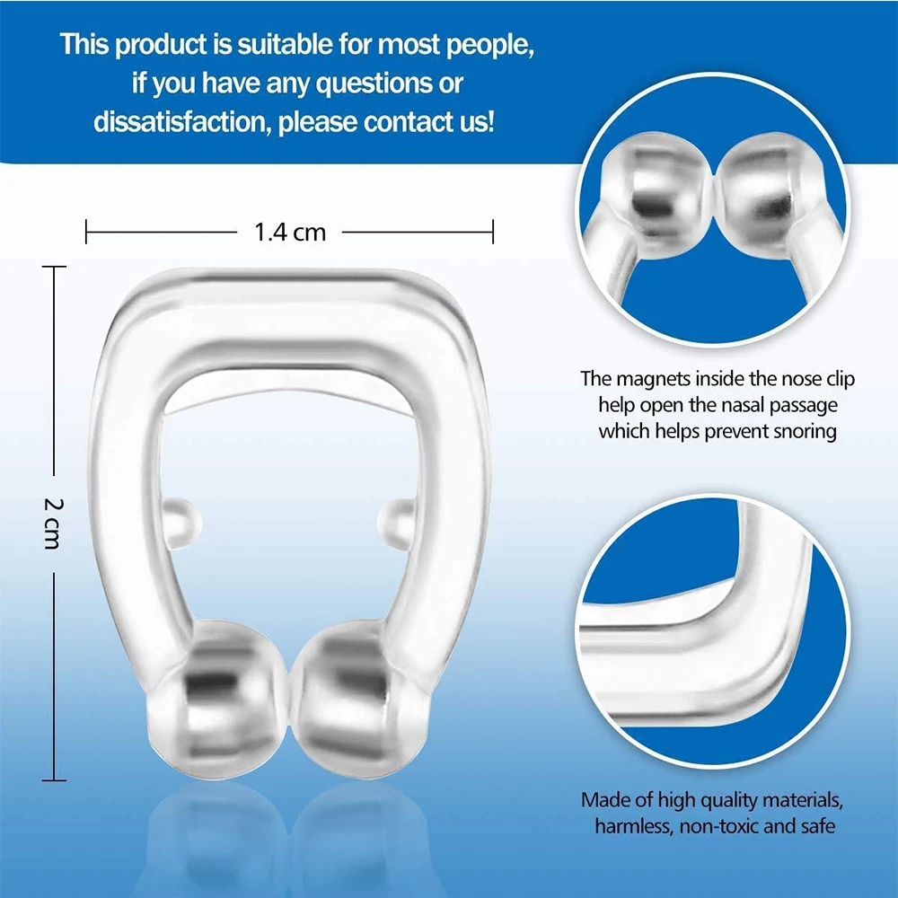 Anti ronco de silicone magnético nariz clipe ronco rolha para homens mulher sleeping aid apneia guarda dilatador nasal beleza saúde