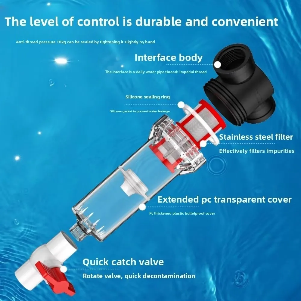 1/2 3/4 Innengewinde Aquarium Fäkalienabscheider Edelstahl Filtersieb Präzisionsfiltration Sediment-Wasserfilter – Detail 6