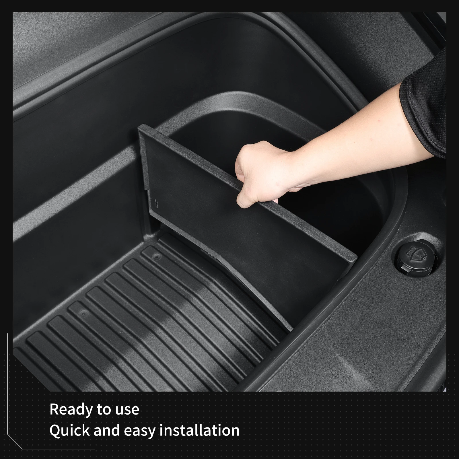 LUCKEASY für Tesla Model Y Juniper/Model YL 2025 2026 Auto Vorderkofferraum ABS-Trennwand Vorderer Ersatzteil-Organizer – Detail 10