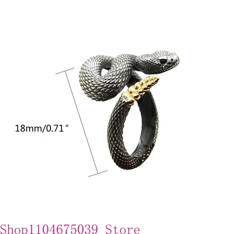 5Asd 2 PCS Anillos dedo serpiente vintage Animales Ajustables Animales abiertos Anillos pareja Rings Jewelry Holiday